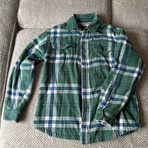 Duluth Trading Co Green and Blue Plaid Men's Shirt